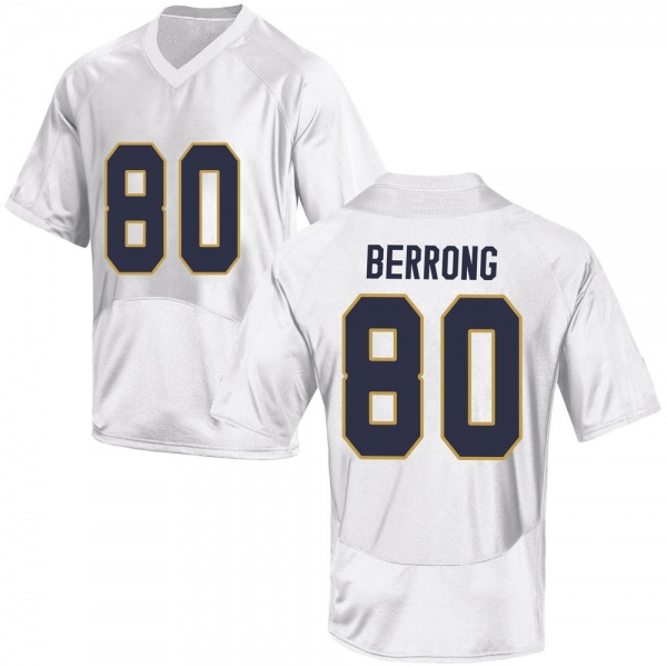 Cane Berrong Notre Dame Fighting Irish NCAA Youth #80 White Replica College Stitched Football Jersey NRV3055WB